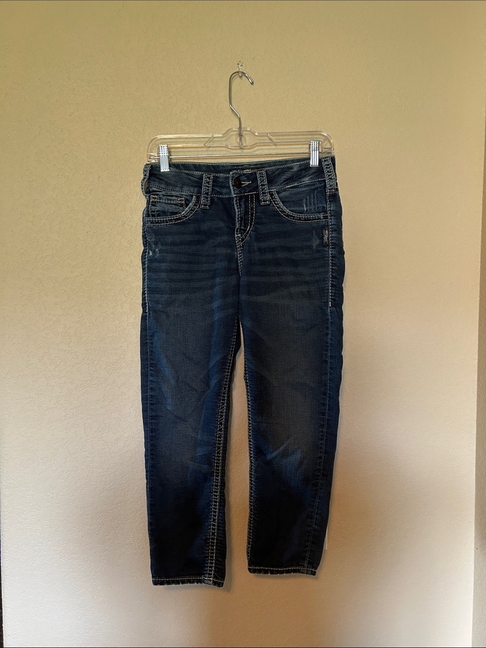 Silver Jeans Suki Mid Capri Women’s W28/L24 Dark Wash Stretch Denim Jeans